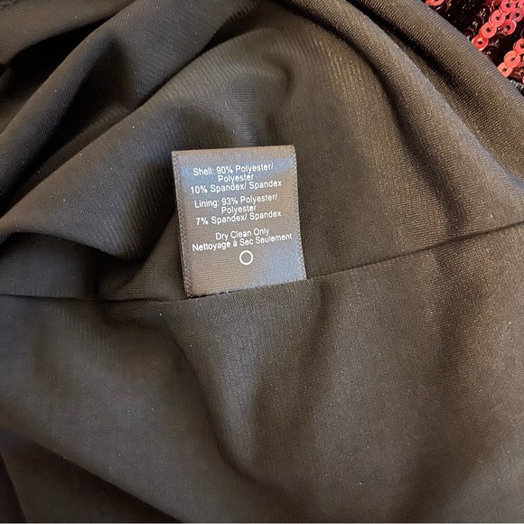 Dress The Population Tabitha Sequin Body-Con Dress, Burgundy/Black, Medium - Picture 4 of 4